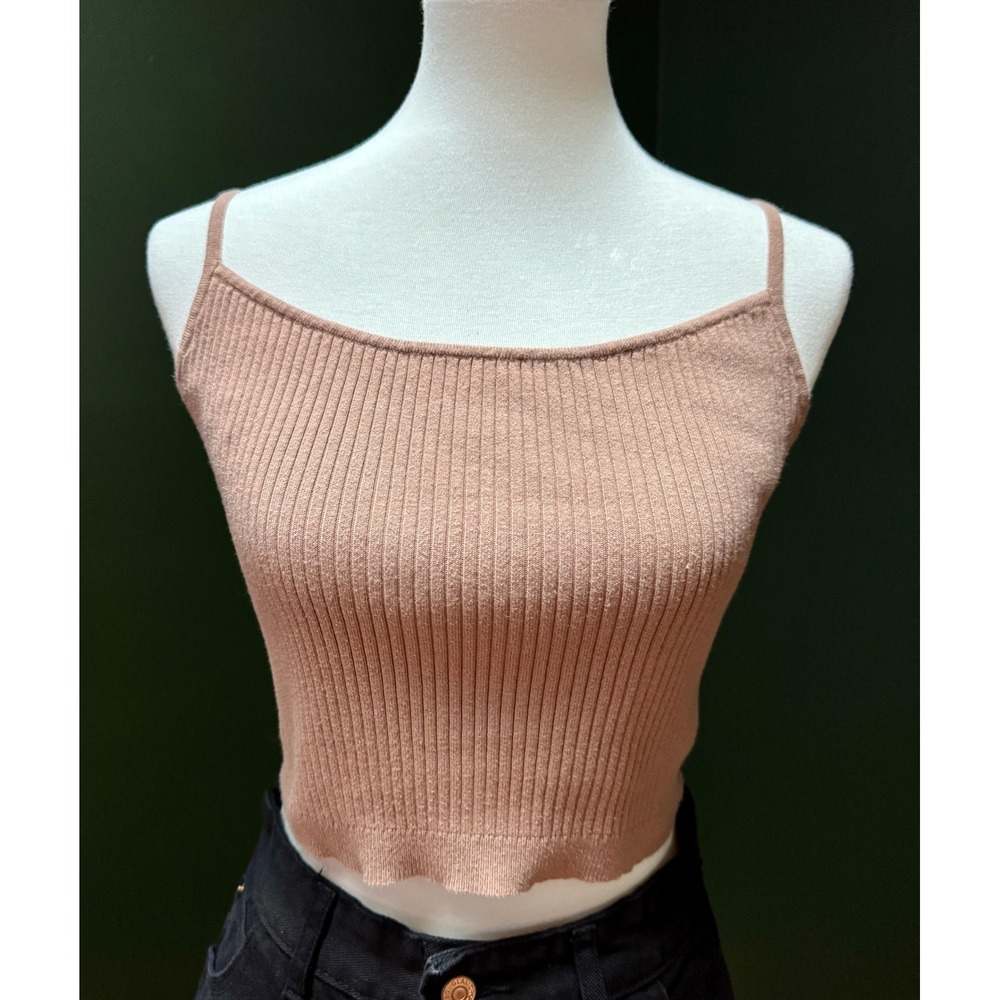 L.A. Hearts Light Brown Ribbed Crop Top Women's L‎